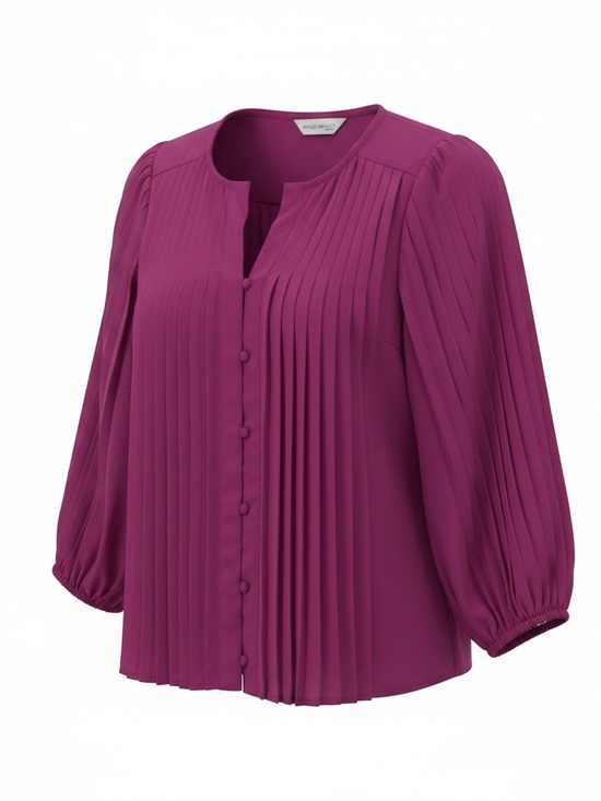 Nine West Tops - Nine West Pleated Magenta Women’s Blouse